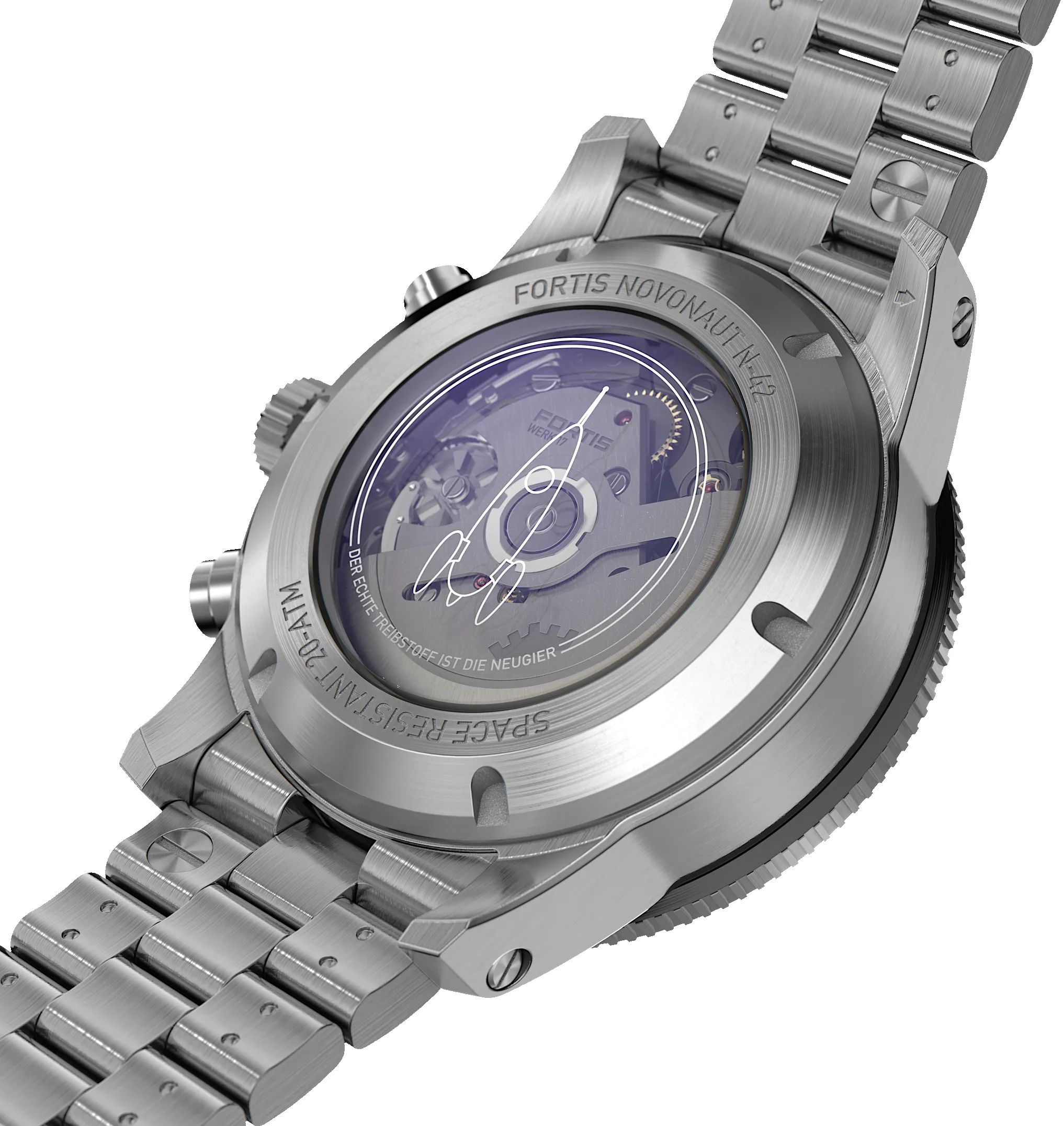 Fortis Novonaut N-42 Cobalt Blue Edition Bracelet Watch sold by C.W. Sellors product image thumbnail 3