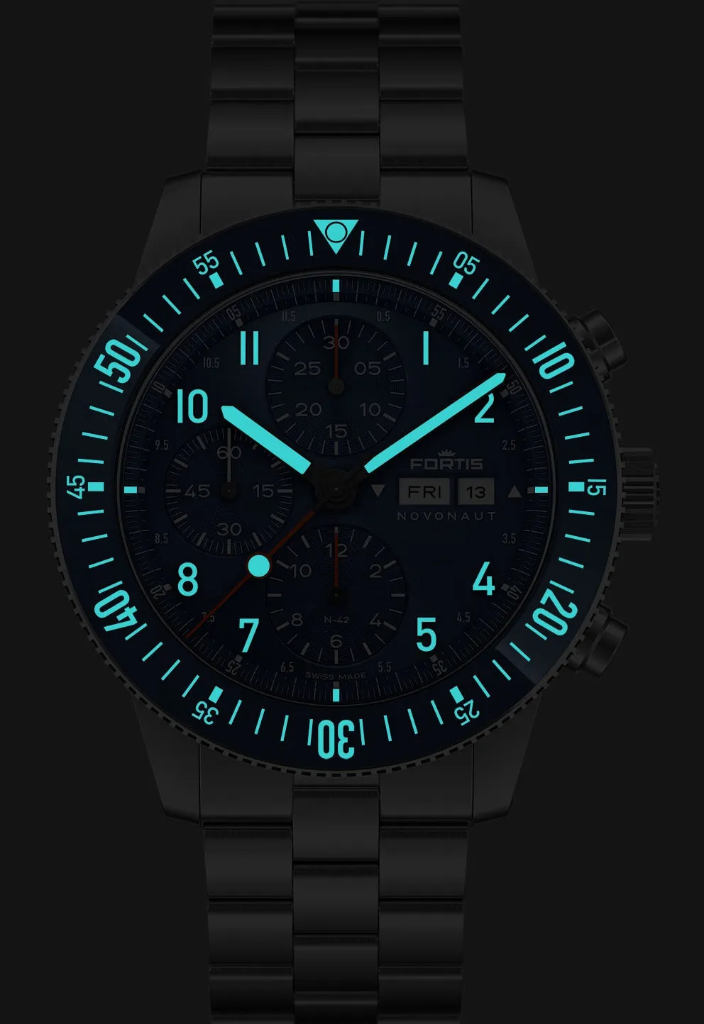 Fortis Novonaut N-42 Cobalt Blue Edition Bracelet Watch sold by C.W. Sellors product image thumbnail 2