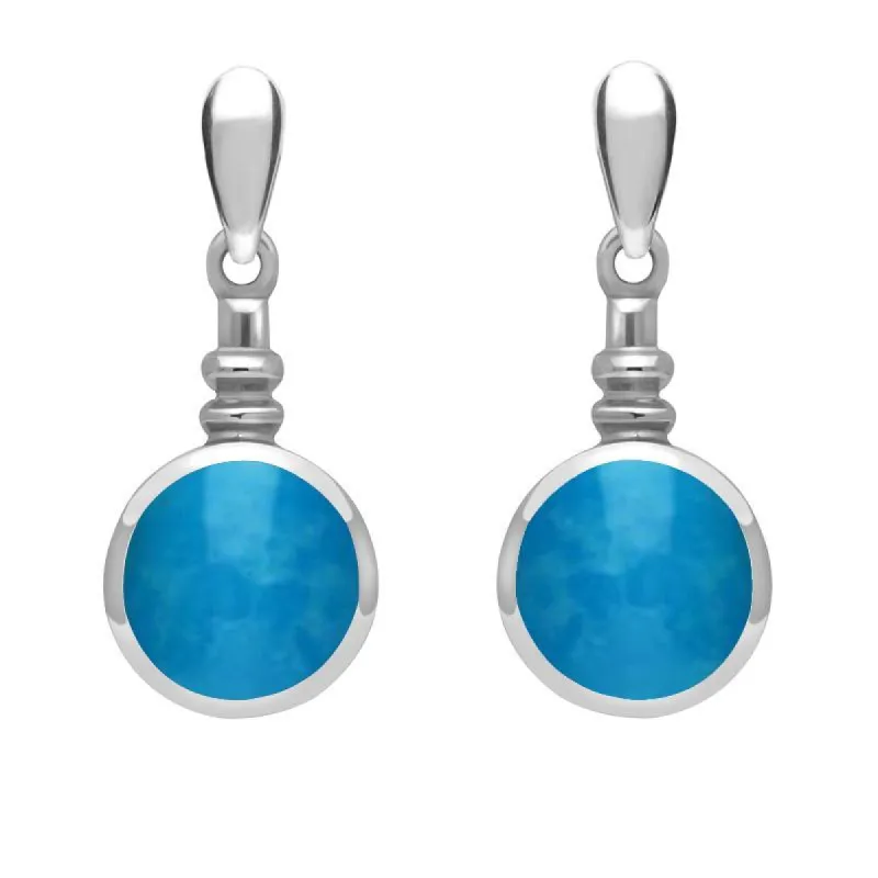 Sterling Silver Turquoise Bottle Top Drop Earrings sold by C.W. Sellors