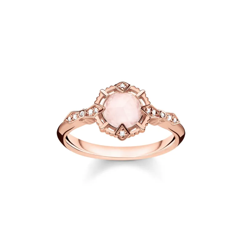 Thomas Sabo Vintage Rose Gold Rose Quartz Pink Diamond Ring D sold by C.W. Sellors