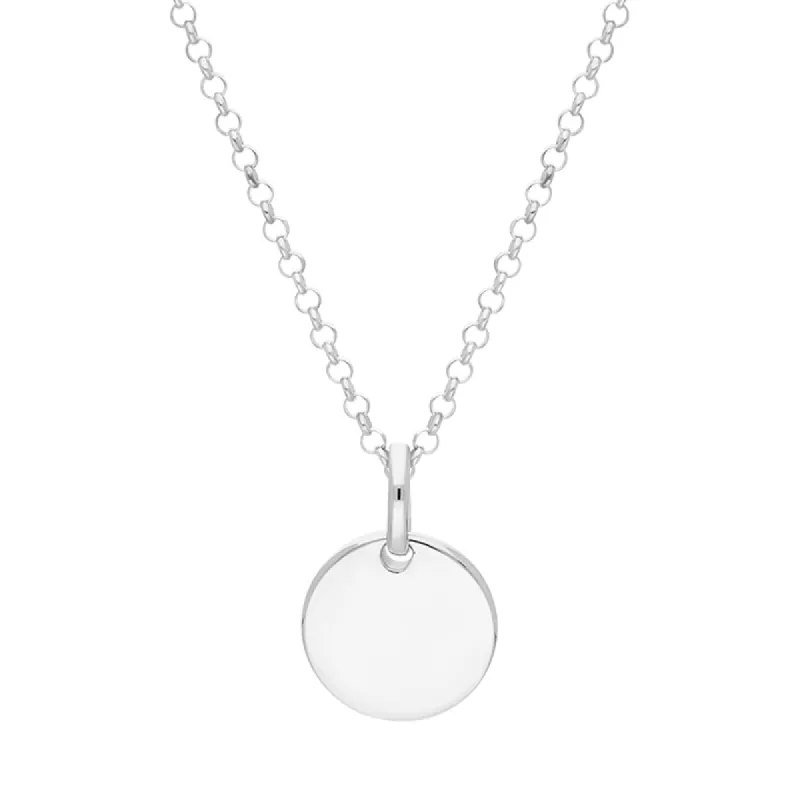 Sterling Silver Flat Disk Necklace D sold by C.W. Sellors