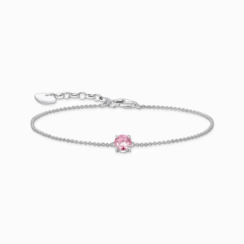 Thomas Sabo Sterling Silver Circle Pink Zirconia Bracelet sold by C.W. Sellors