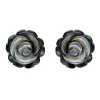 Sterling Silver Dark Mother of Pearl Tuberose 10mm Rose Stud Earrings sold by C.W. Sellors