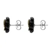 Sterling Silver Dark Mother of Pearl Tuberose 10mm Rose Stud Earrings sold by C.W. Sellors