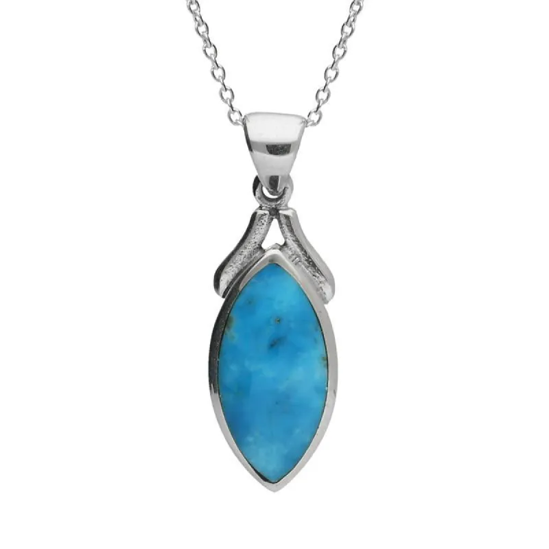 Sterling Silver Turquoise Marquise Necklace sold by C.W. Sellors