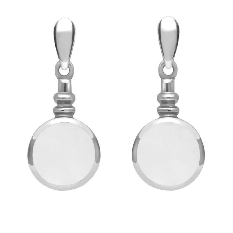 Sterling Silver Bauxite Bottle Top Drop Earrings sold by C.W. Sellors