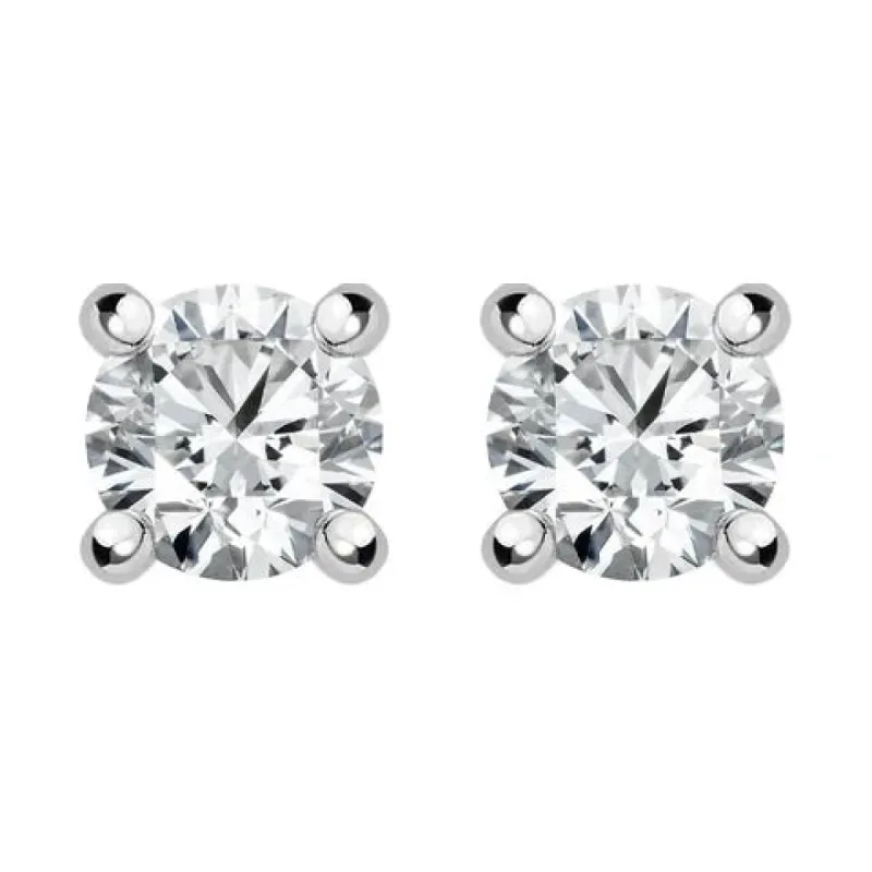 18ct White Yellow Gold 0.50ct Diamond Solitaire Stud Earrings sold by C.W. Sellors