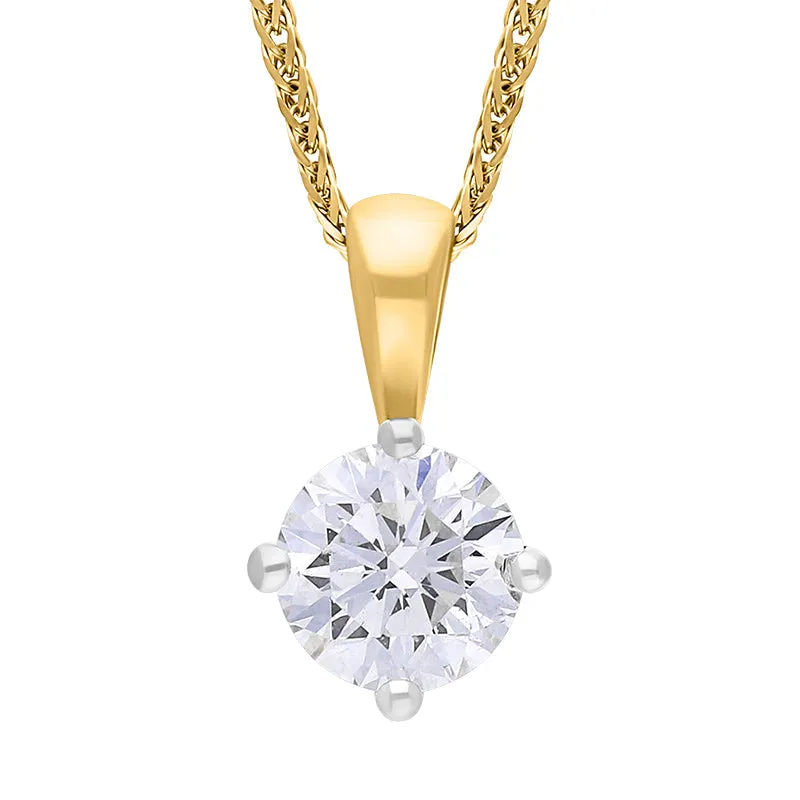 18ct Yellow Gold 0.33ct Diamond Solitaire Pendant Necklace sold by C.W. Sellors