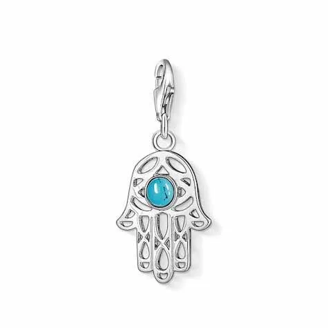 Thomas Sabo Charm Club Sterling Silver Turquoise Hand Of Fatima Charm sold by C.W. Sellors