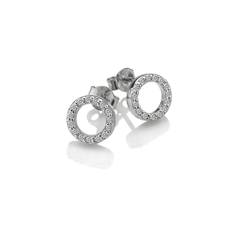 Hot Diamonds Sterling Silver White Topaz Striking Circle Earrings sold by C.W. Sellors