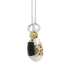 Sterling Silver Whitby Jet Ornate Faceted Necklace D sold by C.W. Sellors