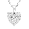 18ct White Gold 0.36ct Diamond Cluster Heart Pendant sold by C.W. Sellors