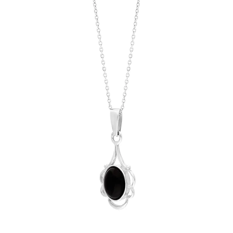 Sterling Silver Whitby Jet Oval Frill Edge Necklace D sold by C.W. Sellors product image thumbnail 2