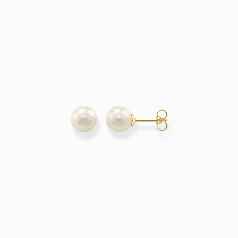 Thomas Sabo Gold Plated Sterling Silver Pearl Stud Earrings sold by C.W. Sellors