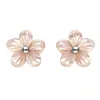 Sterling Silver Pink Mother of Pearl Tuberose 10mm Pansy Stud Earrings sold by C.W. Sellors