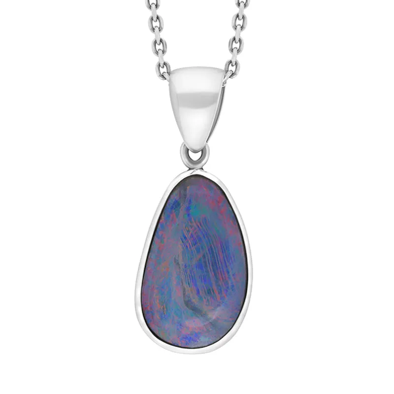 Sterling Silver Opal Doublet Abstract Necklace D sold by C.W. Sellors