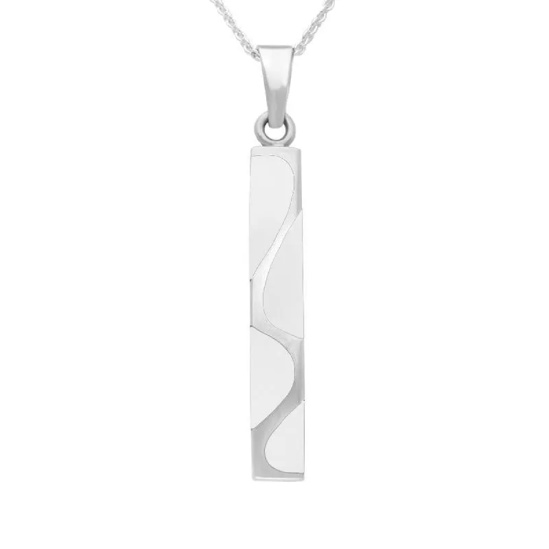 Sterling Silver Bauxite Four Stone Curved Oblong Necklace sold by C.W. Sellors