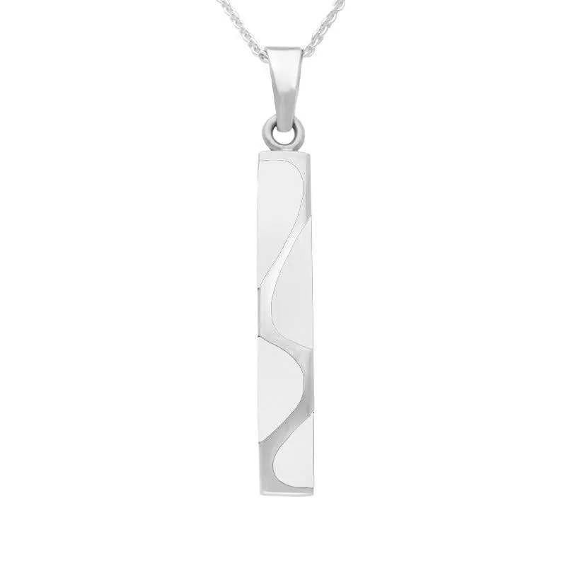 Sterling Silver Bauxite Four Stone Curved Oblong Necklace sold by C.W. Sellors