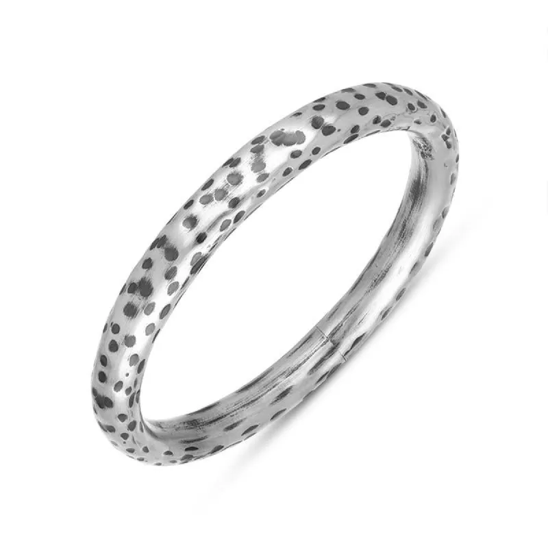 Sterling Silver Large  Textured Hollow Bangle D sold by C.W. Sellors