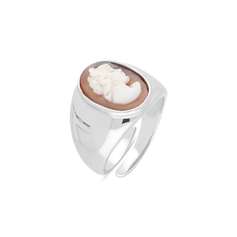 Cameo Italy Sterling Silver Signet Lady Ring D sold by C.W. Sellors