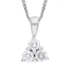 18ct White Gold Diamond Three Stone Pendant Necklace sold by C.W. Sellors