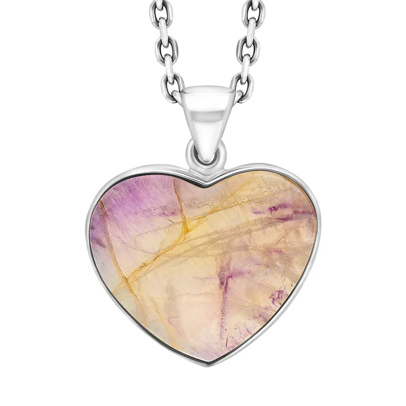 Sterling Silver Blue John Heart Pendant Necklace D sold by C.W. Sellors