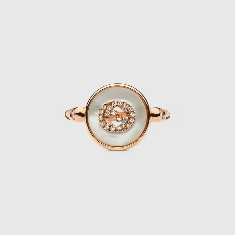Gucci Interlocking 18ct Rose Gold Mother Of Pearl Ring sold by C.W. Sellors product image thumbnail 2