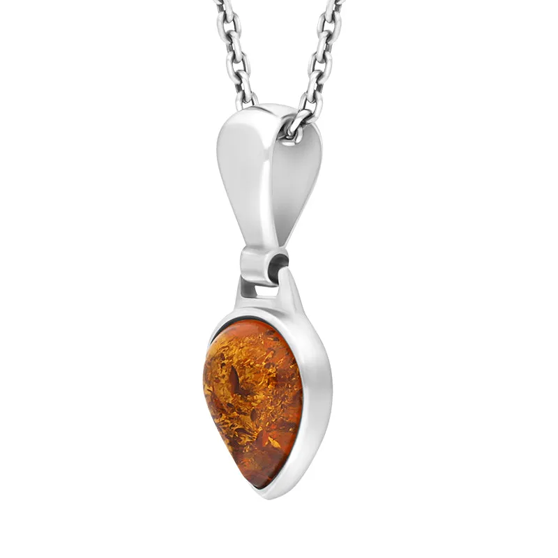 Sterling Silver Amber Small Pear Pendant D sold by C.W. Sellors product image thumbnail 2