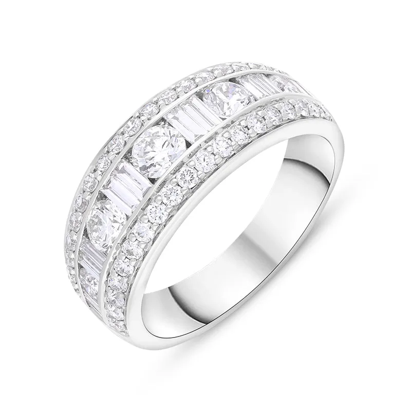 18ct White Gold 1.80ct Diamond Mixed Cut Graduating Eternity Ring sold by C.W. Sellors