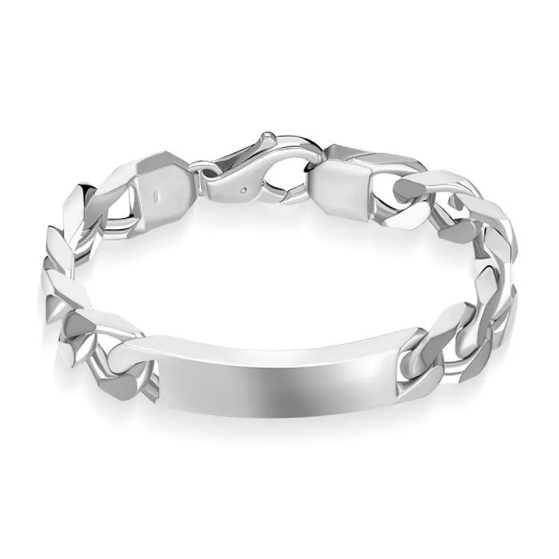 Sterling Silver Chunky Identity Bracelet D sold by C.W. Sellors