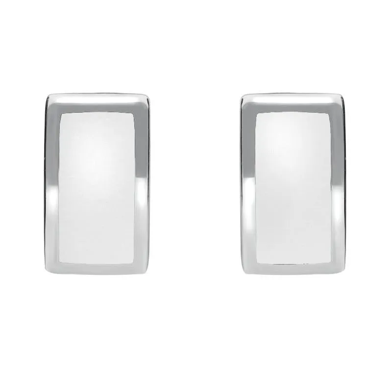 Sterling Silver Bauxite Curved Oblong Stud Earrings sold by C.W. Sellors