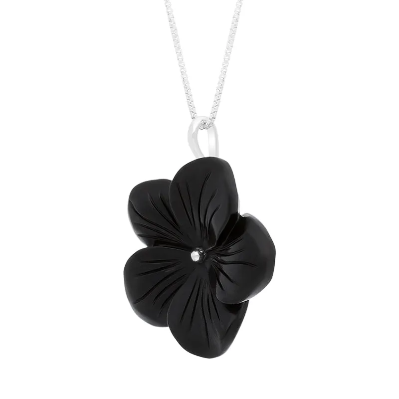 Sterling Silver Whitby Jet Flower Necklace D sold by C.W. Sellors product image thumbnail 2