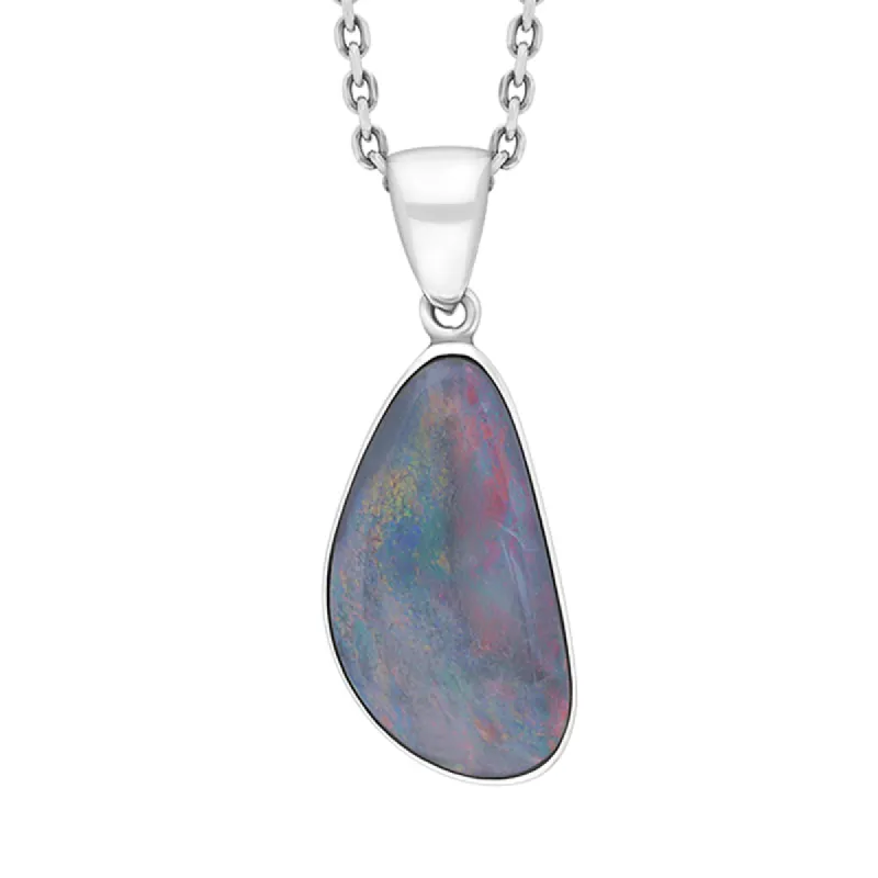 Sterling Silver Opal Doublet Abstract Necklace D sold by C.W. Sellors