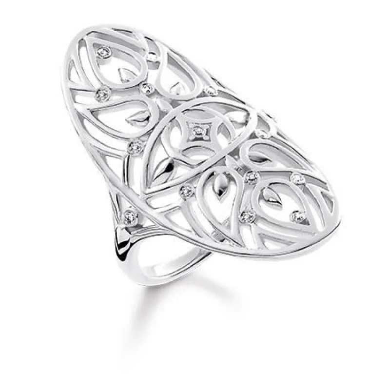 Thomas Sabo Glam And Soul Sterling Diamond Ornament Ring D sold by C.W. Sellors