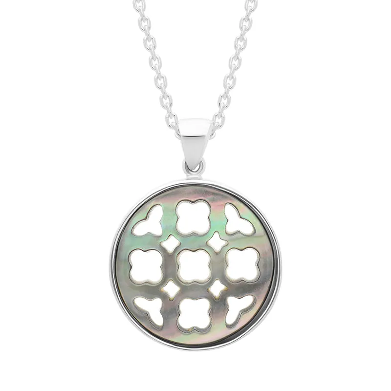 Sterling Silver Mother of Pearl Open Clover Necklace D sold by C.W. Sellors