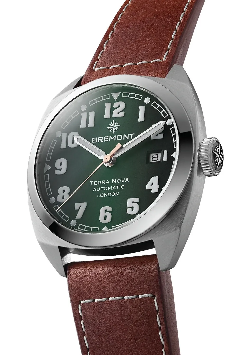 Bremont Terra Nova 40.5 Date Green Leather Watch sold by C.W. Sellors product image thumbnail 3