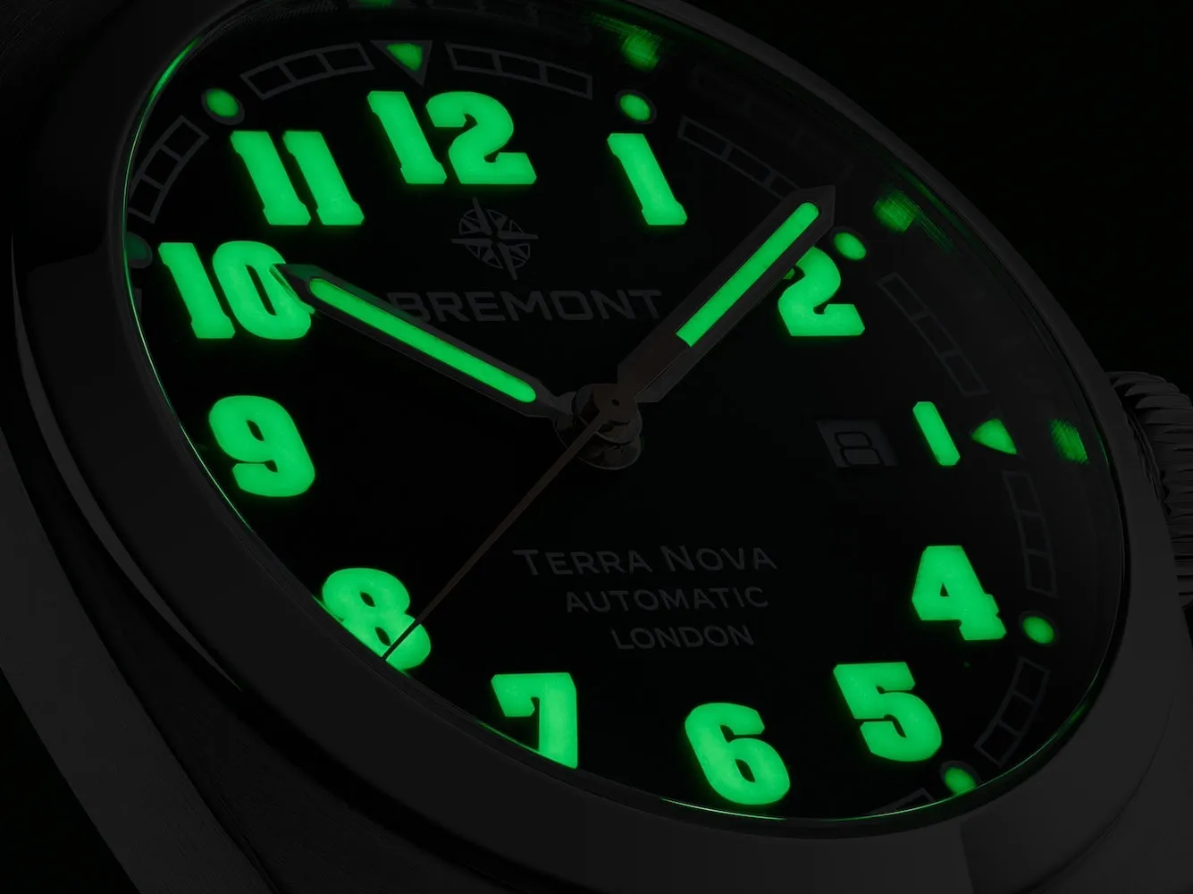 Bremont Terra Nova 40.5 Date Green Leather Watch sold by C.W. Sellors product image thumbnail 4