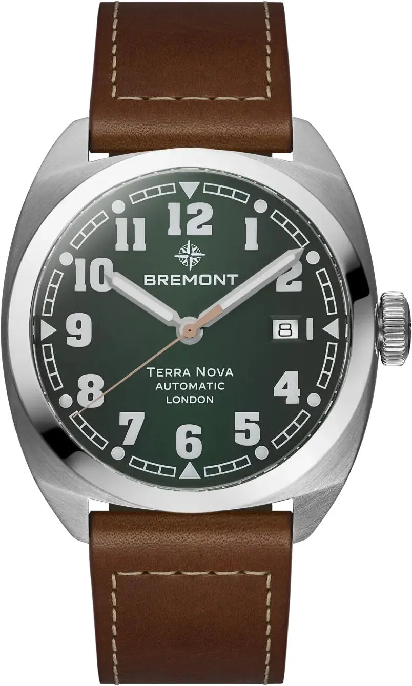 Bremont Terra Nova 40.5 Date Green Leather Watch sold by C.W. Sellors