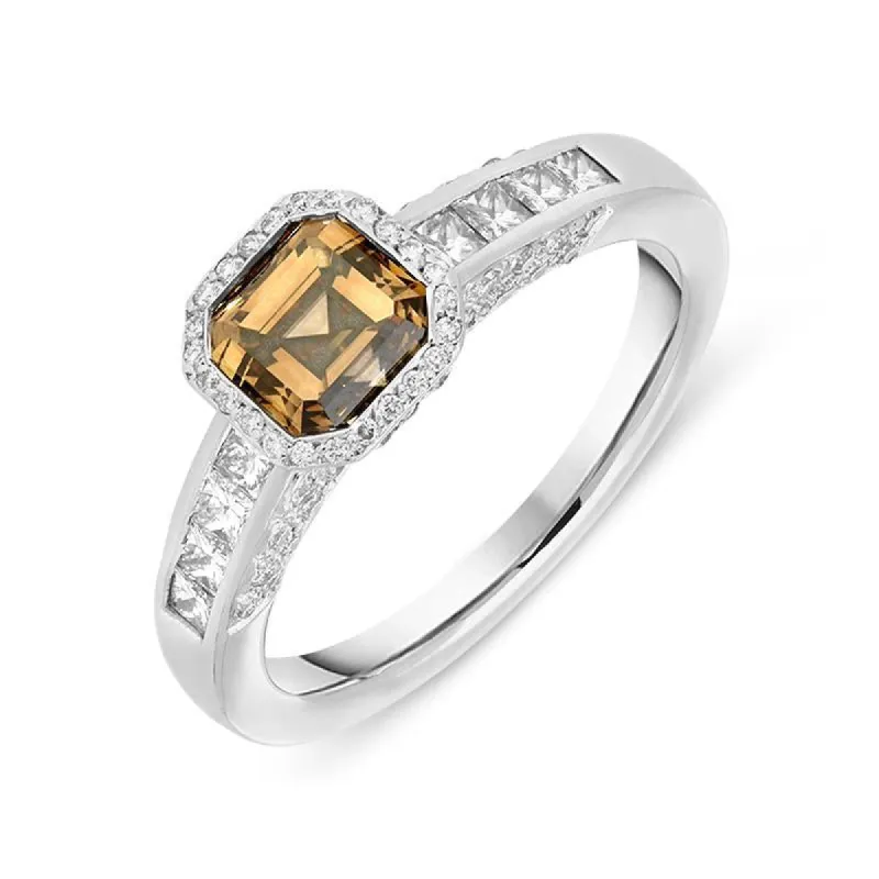 Hans D. Krieger 18ct White Gold 1.26ct Cognac Diamond Ring D sold by C.W. Sellors