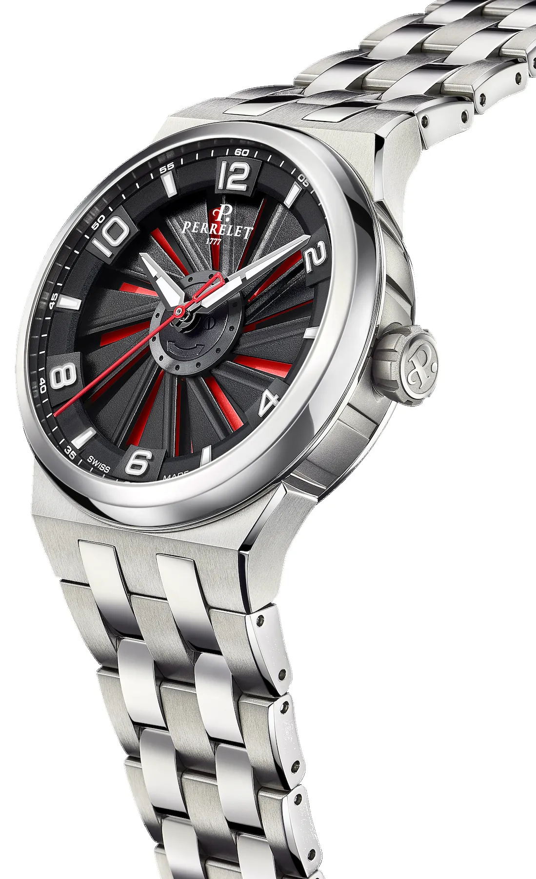Perrelet Turbine Titanium 41 Red Bracelet Watch sold by C.W. Sellors product image thumbnail 3