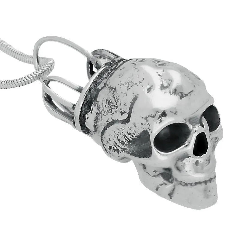 Sterling Silver Medium Skull Cage Necklace sold by C.W. Sellors