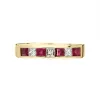 18ct Yellow Gold Ruby Diamond Princess Cut Half Eternity Ring D sold by C.W. Sellors