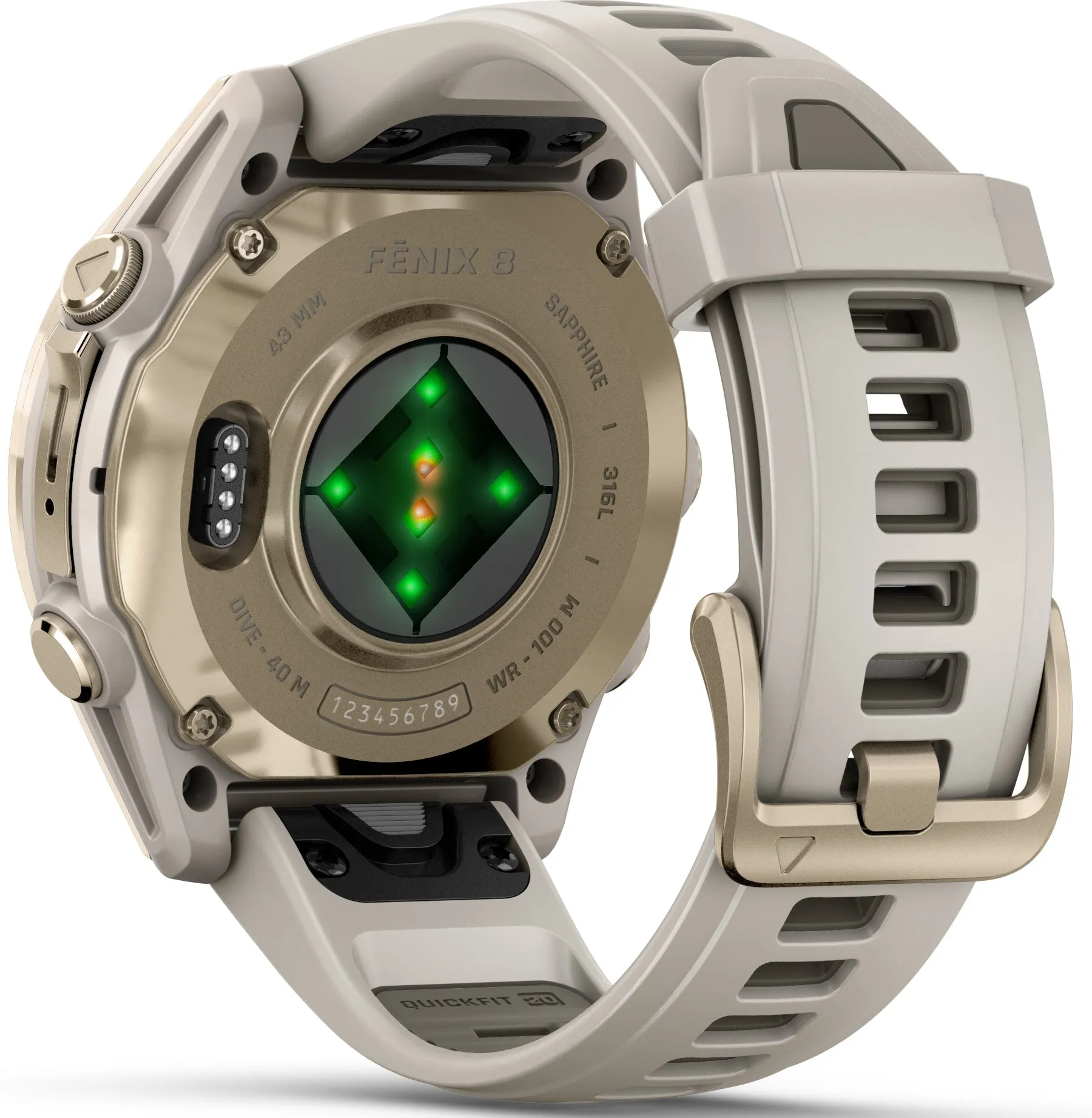 Garmin Fenix 8 43mm Sapphire AMOLED Soft Gold Fog Grey Watch sold by C.W. Sellors product image thumbnail 2