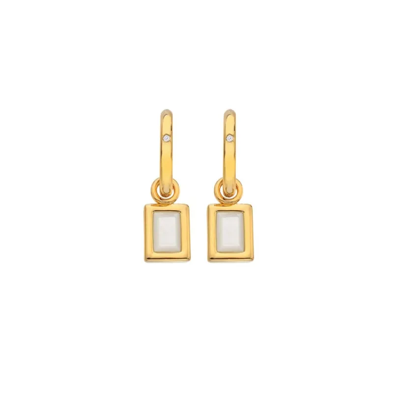 Hot Diamonds Gold Plated Sterling Silver Mother Of Pearl Rectangle Earrings sold by C.W. Sellors