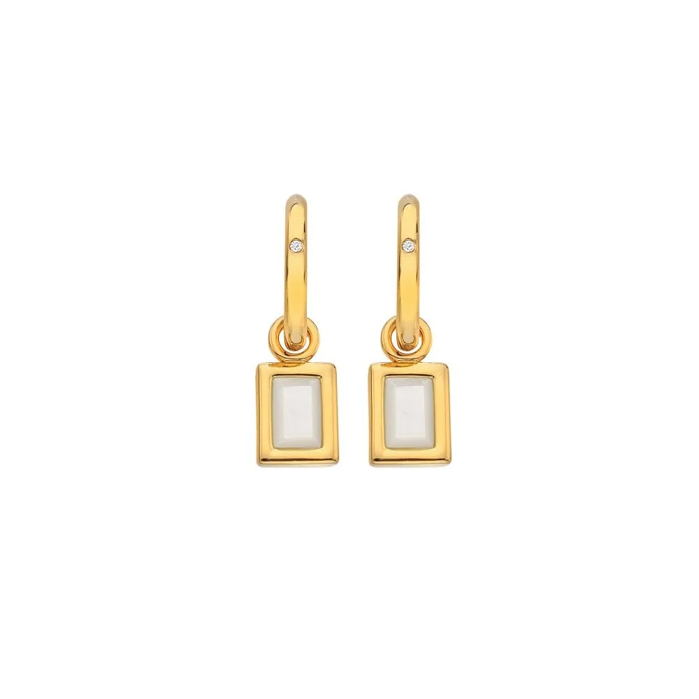 Hot Diamonds Gold Plated Sterling Silver Mother Of Pearl Rectangle Earrings sold by C.W. Sellors