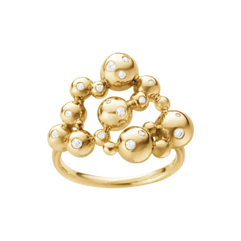 Georg Jensen Moonlight Grapes 18ct Yellow Gold Diamond Cluster Ring sold by C.W. Sellors