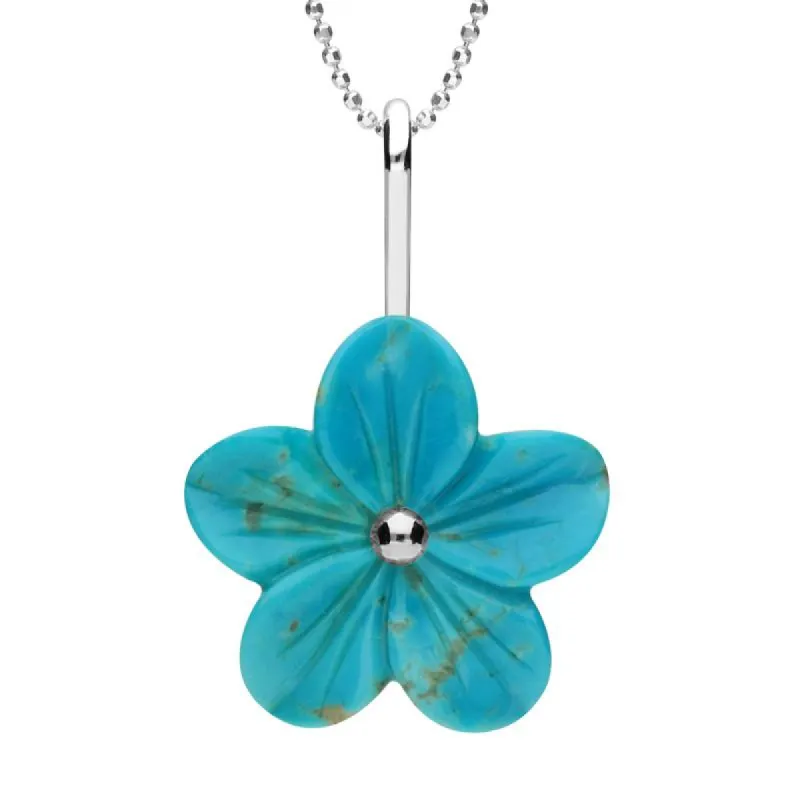 Sterling Silver Turquoise Tuberose 22mm Desert Rose Necklace sold by C.W. Sellors