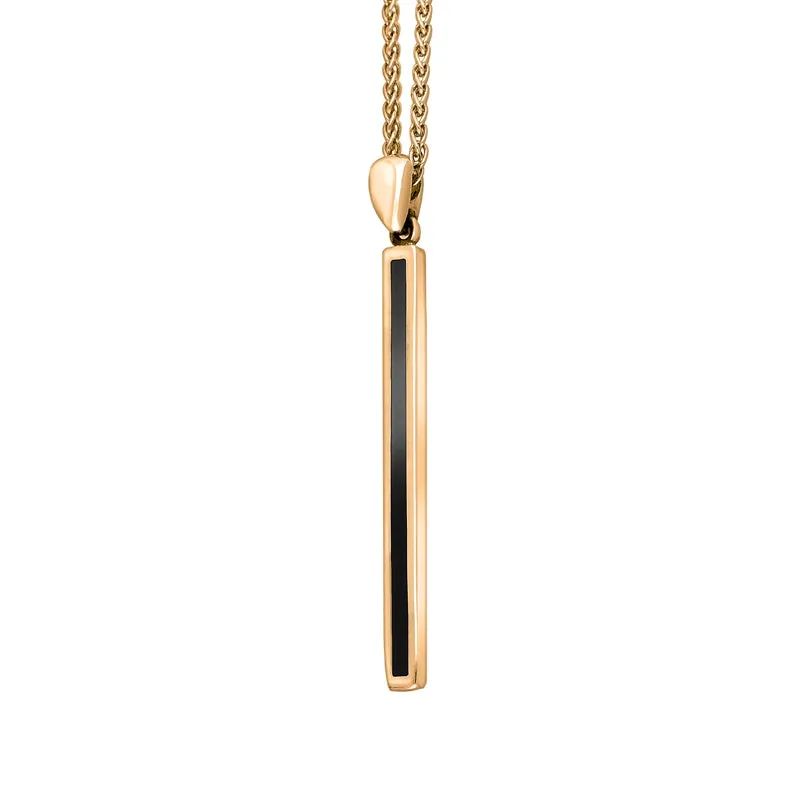 9ct Rose Gold Whitby Jet Long Slim Oblong Necklace sold by C.W. Sellors product image thumbnail 2