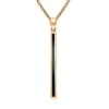 9ct Rose Gold Whitby Jet Long Slim Oblong Necklace sold by C.W. Sellors