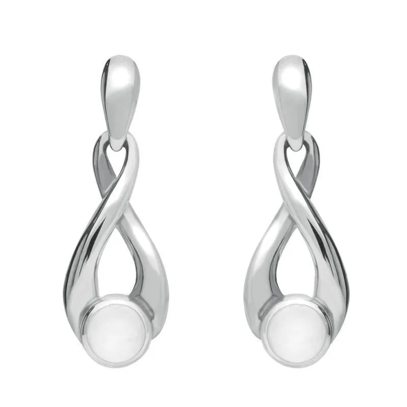 Sterling Silver Bauxite Eternity Loop Drop Earrings sold by C.W. Sellors